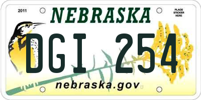 NE license plate DGI254
