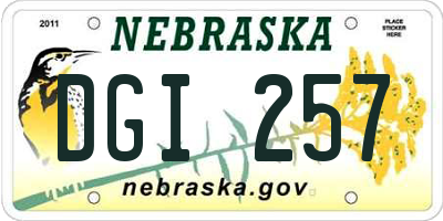 NE license plate DGI257
