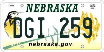 NE license plate DGI259