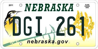NE license plate DGI261