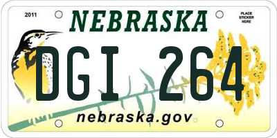NE license plate DGI264