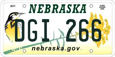 NE license plate DGI266