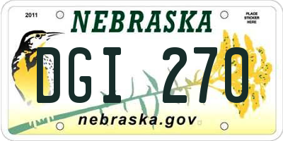 NE license plate DGI270