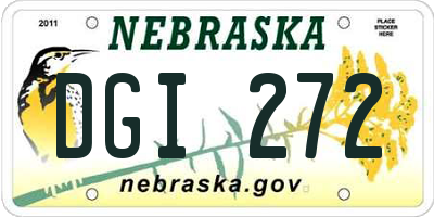 NE license plate DGI272