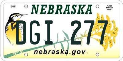 NE license plate DGI277