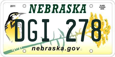 NE license plate DGI278