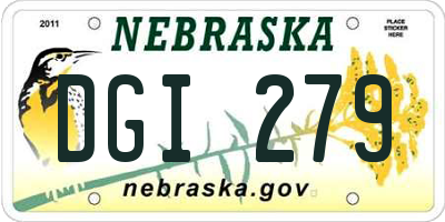 NE license plate DGI279