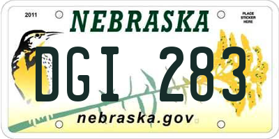 NE license plate DGI283