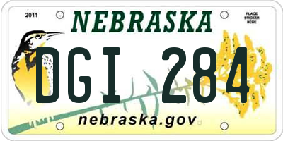 NE license plate DGI284