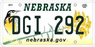 NE license plate DGI292