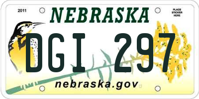 NE license plate DGI297