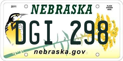 NE license plate DGI298