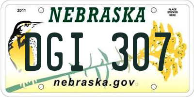 NE license plate DGI307