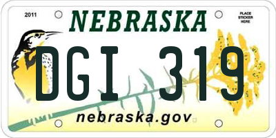 NE license plate DGI319