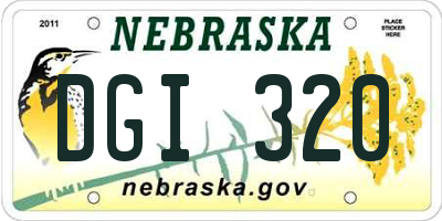 NE license plate DGI320