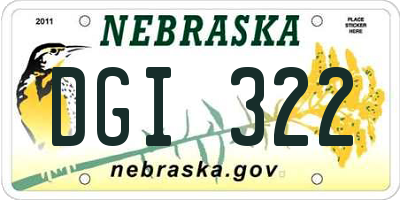 NE license plate DGI322
