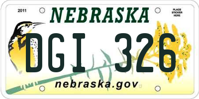 NE license plate DGI326