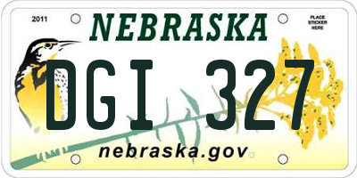 NE license plate DGI327