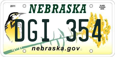 NE license plate DGI354