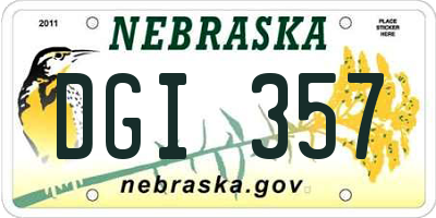 NE license plate DGI357