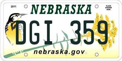NE license plate DGI359