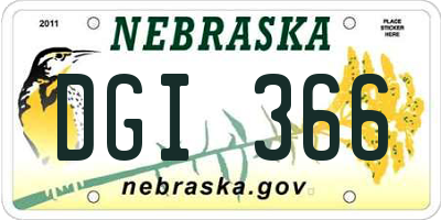 NE license plate DGI366