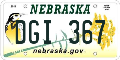 NE license plate DGI367