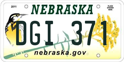 NE license plate DGI371