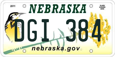 NE license plate DGI384