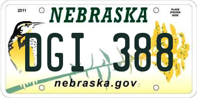 NE license plate DGI388