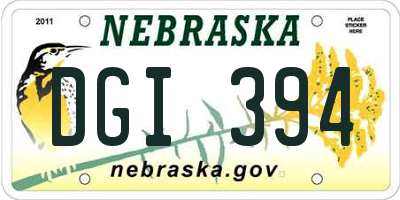 NE license plate DGI394