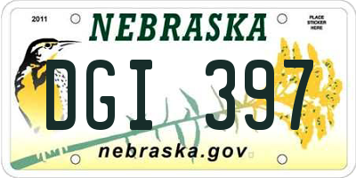 NE license plate DGI397