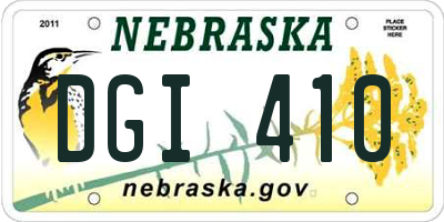 NE license plate DGI410