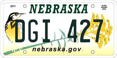 NE license plate DGI427