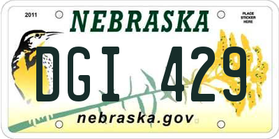 NE license plate DGI429