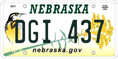 NE license plate DGI437