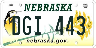 NE license plate DGI443
