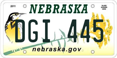 NE license plate DGI445