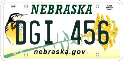 NE license plate DGI456
