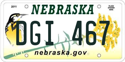 NE license plate DGI467