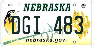 NE license plate DGI483