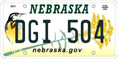 NE license plate DGI504