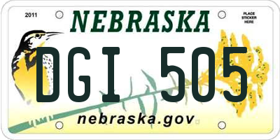 NE license plate DGI505