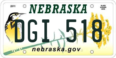 NE license plate DGI518