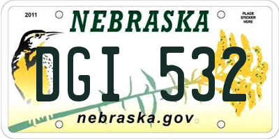 NE license plate DGI532