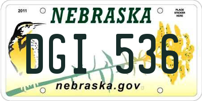 NE license plate DGI536