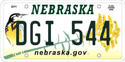 NE license plate DGI544