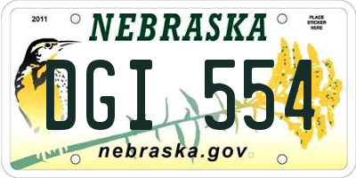 NE license plate DGI554