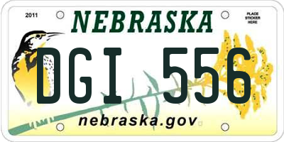 NE license plate DGI556