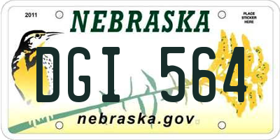 NE license plate DGI564